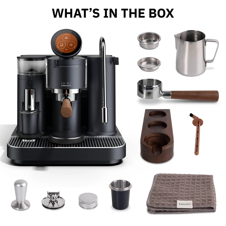Meraki Espresso Machine Black (Gen 2) + Coffee Cart