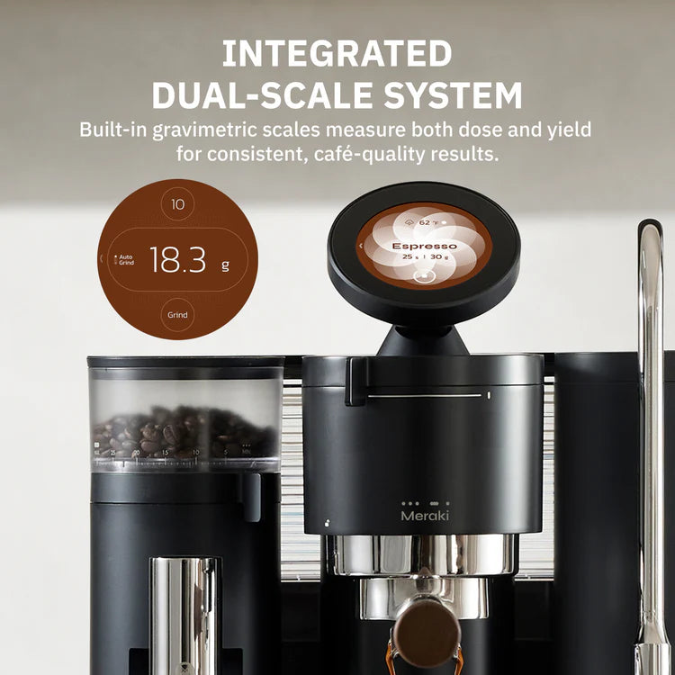 Meraki Espresso Machine Black (Gen 2) + Coffee Cart